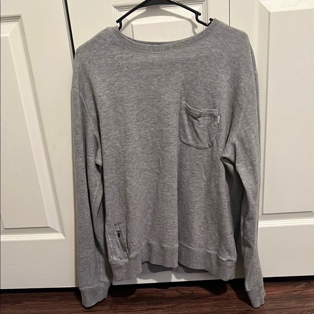 Gray Crewneck Sweatshirt with Pocket